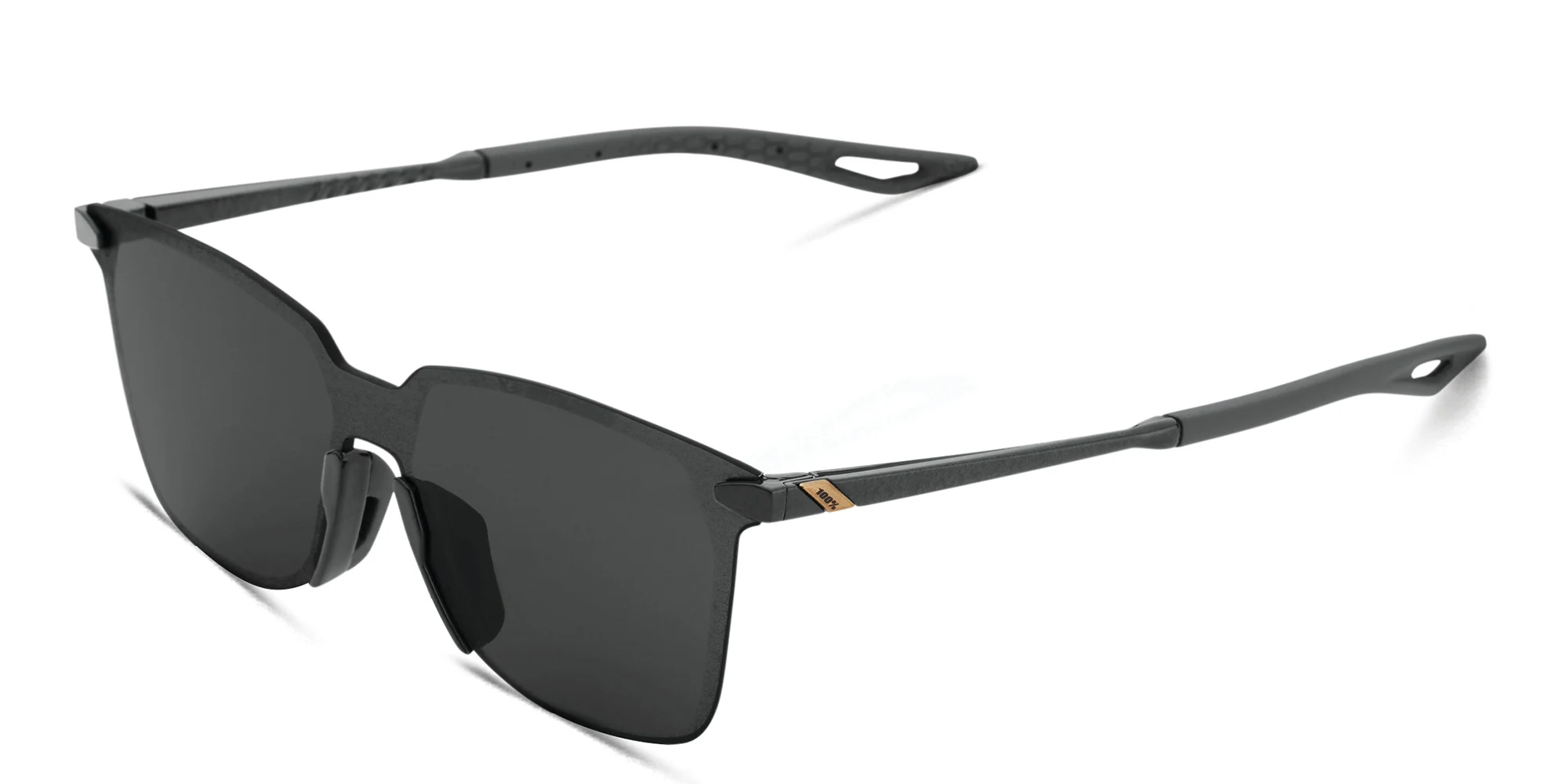 Shop 100 % Unisex Rimless Square Sunglasses in Black online.