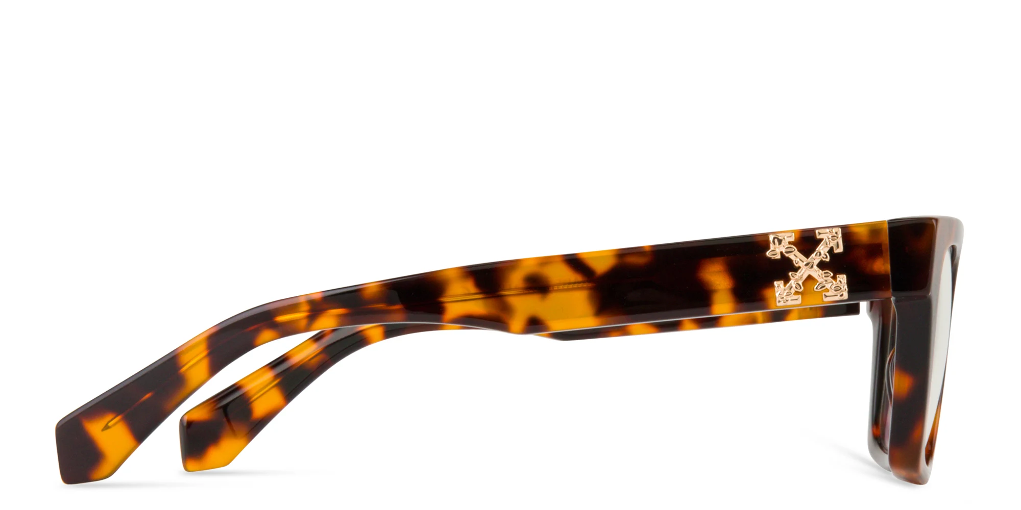 Shop OFF WHITE Style 21 Unisex Square Eyeglasses in Havana online.