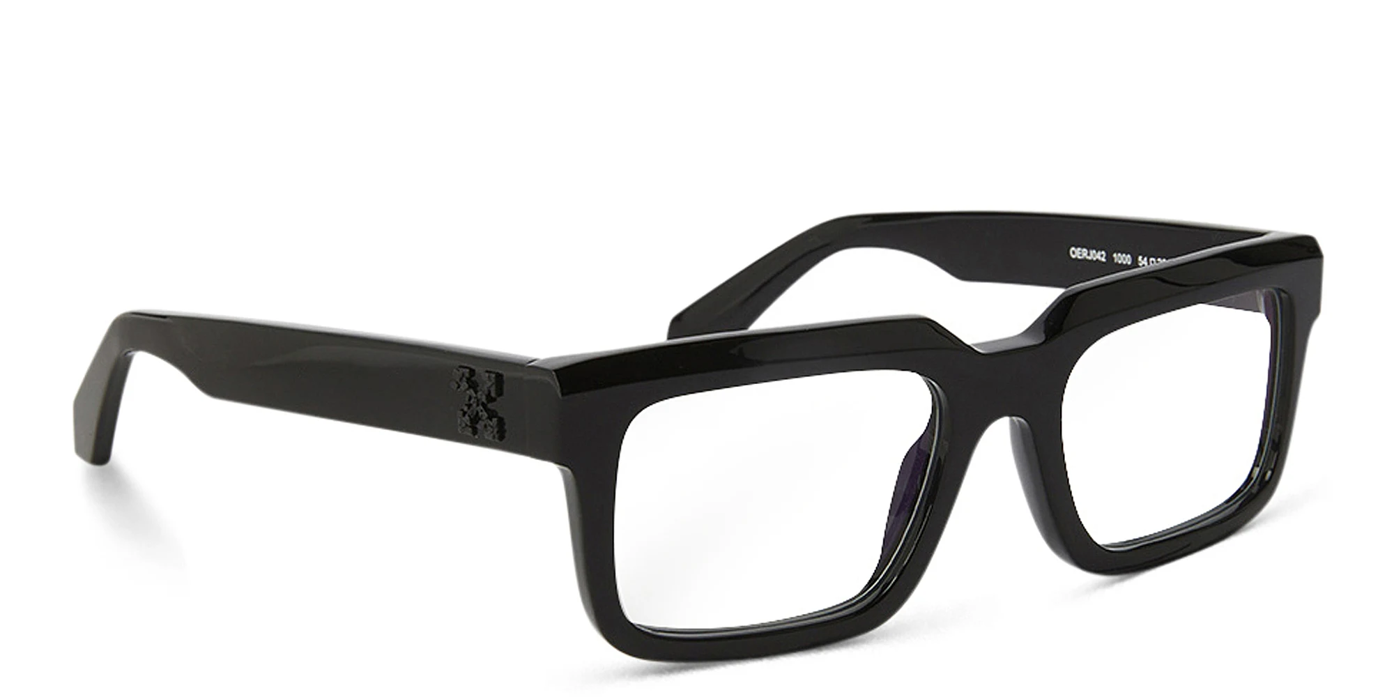 Shop OFF WHITE Unisex Square Eyeglasses in Rubber Black online.