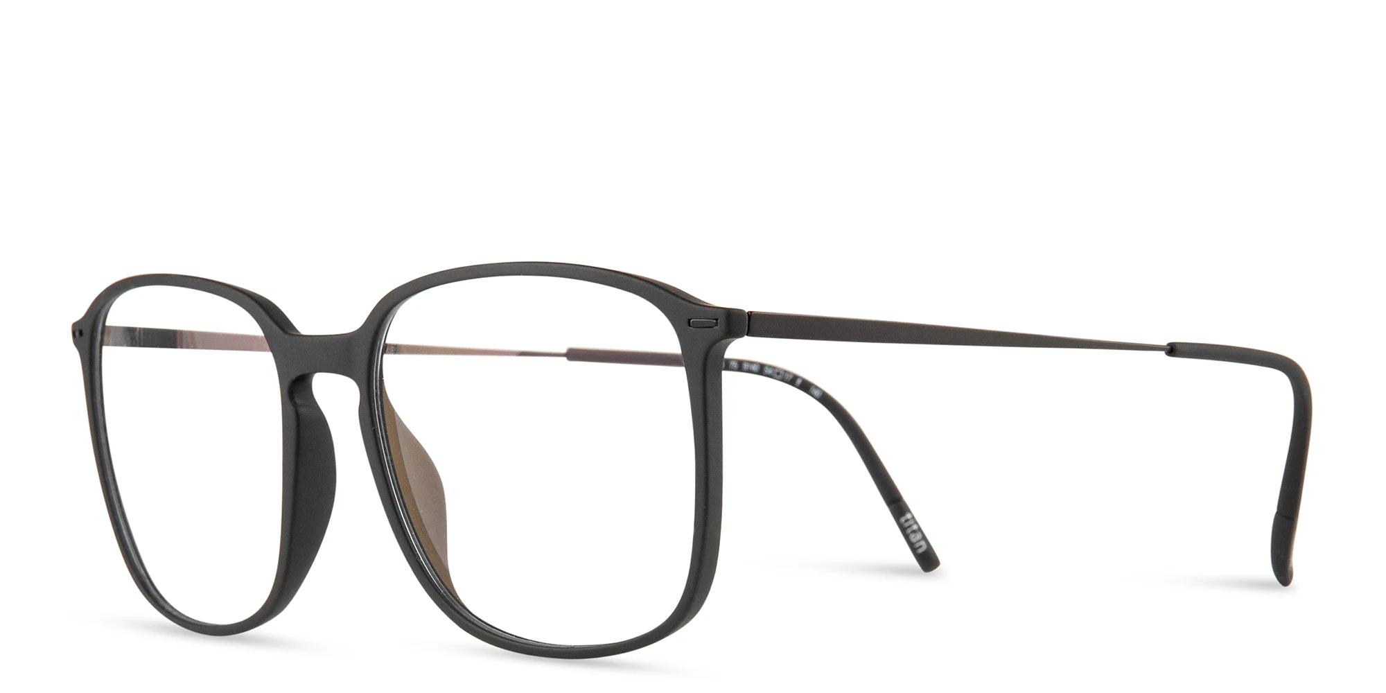 Shop Silhouette Square Eyeglasses in Black online.