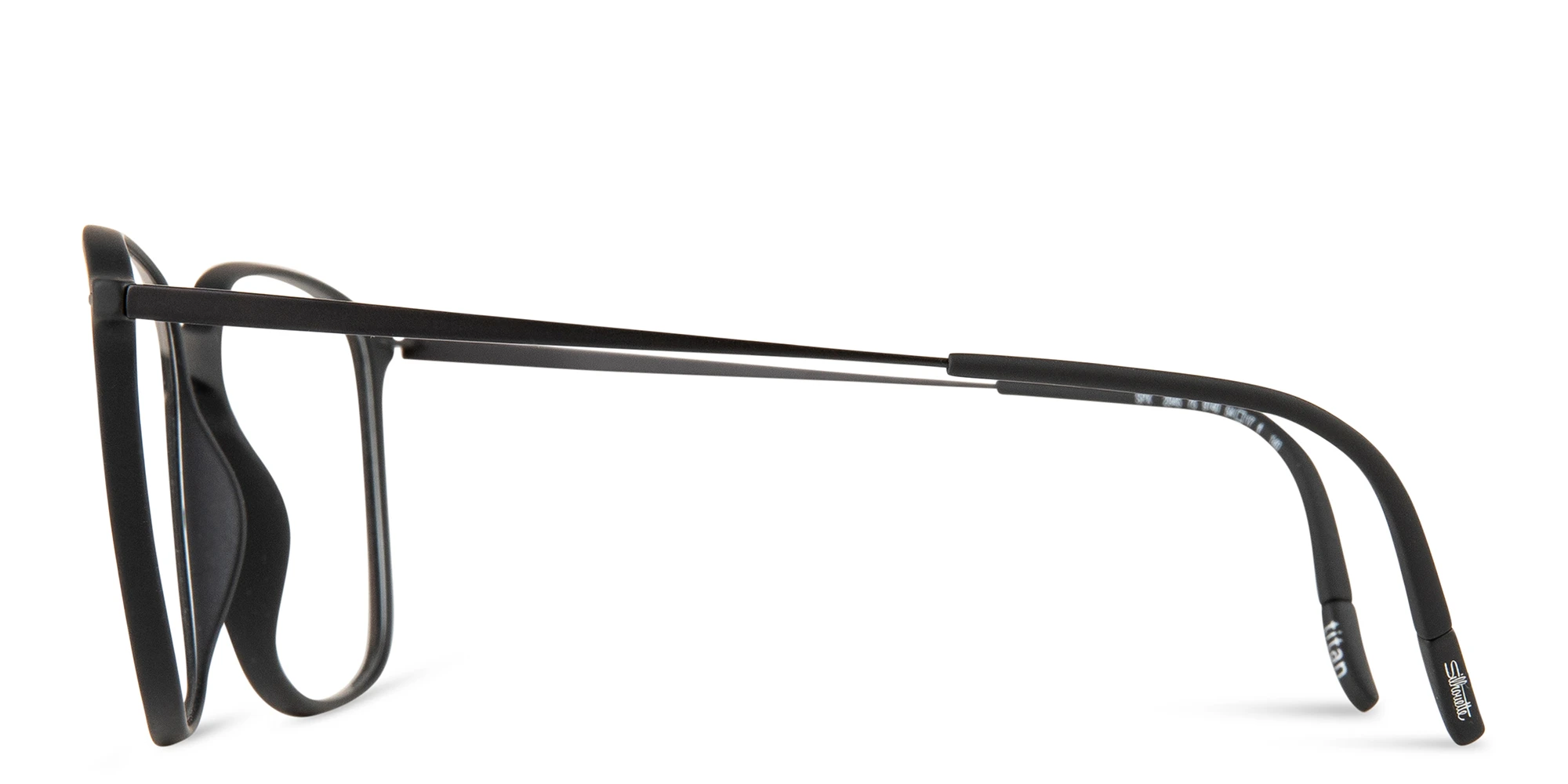 Shop Silhouette Square Eyeglasses in Black online.