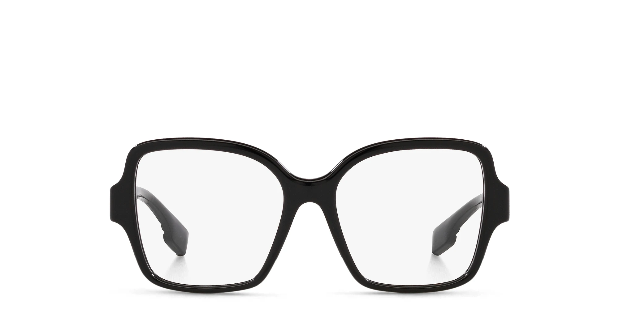 Shop BURBERRY Square Eyeglasses in Black online.