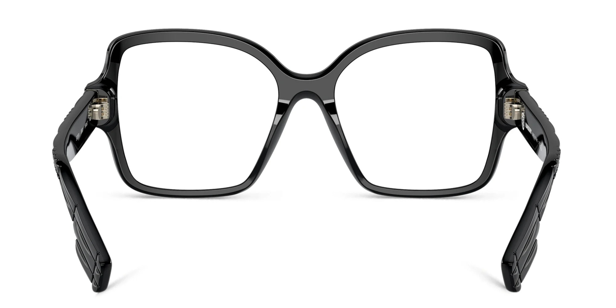 Shop BURBERRY Square Eyeglasses in Black online.