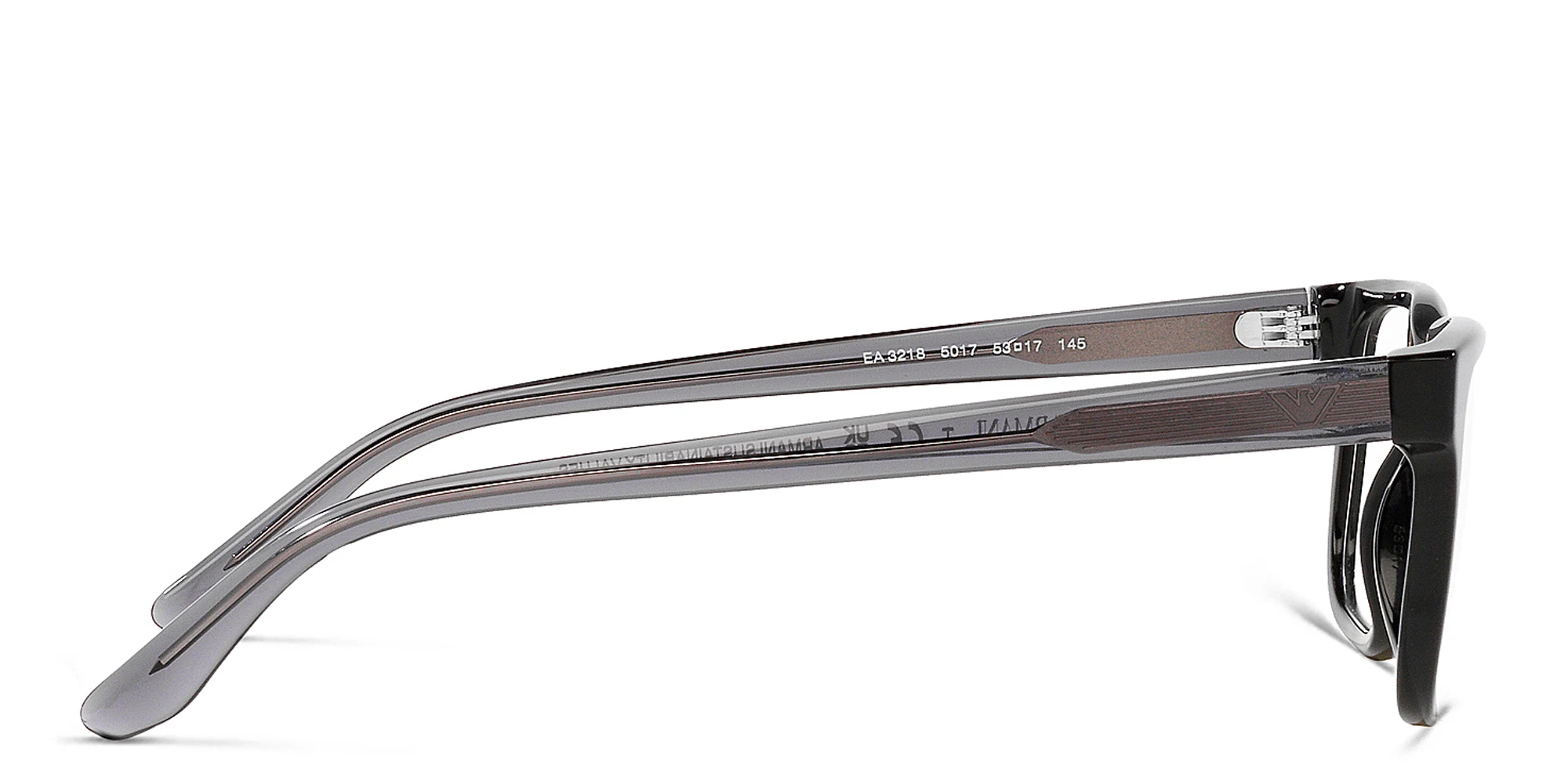 Shop Emporio Armani Wide Rectangle Eyeglasses in Black online.