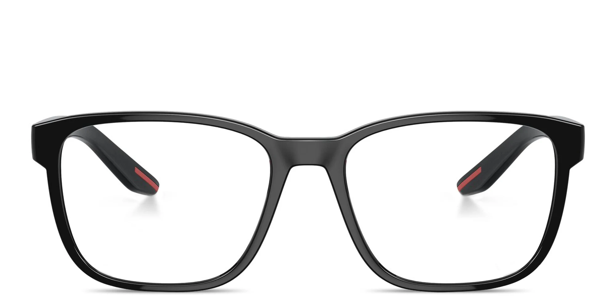 Shop Prada Linea Rossa Logo Signature Wide Pillow Eyeglasses in Matte Black online.
