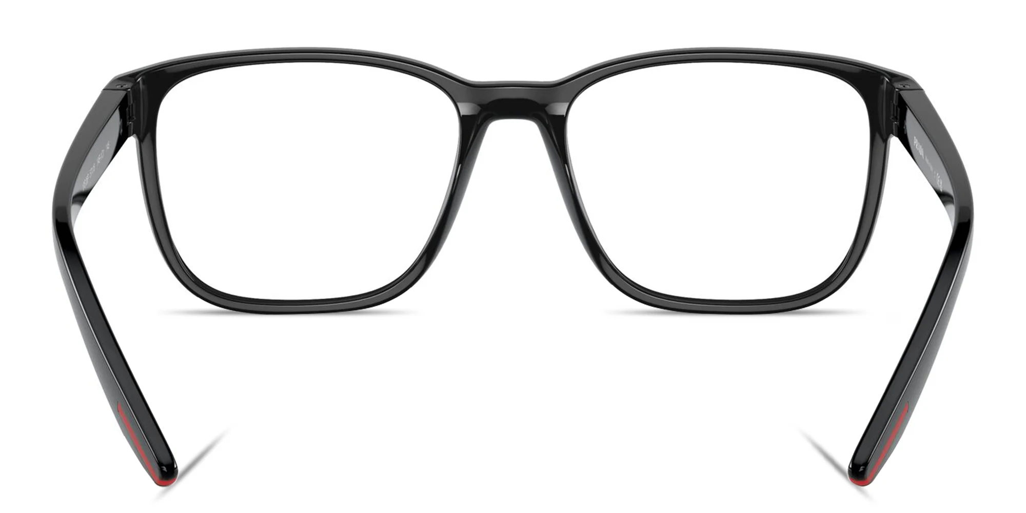 Shop Prada Linea Rossa Logo Signature Wide Pillow Eyeglasses in Matte Black online.