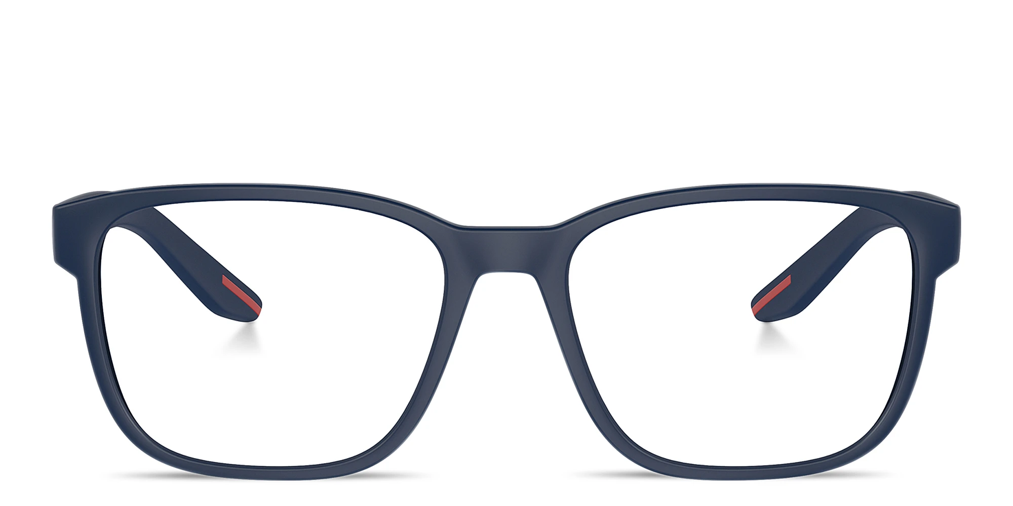 Shop Prada Linea Rossa Logo Signature Wide Pillow Eyeglasses in Blue online.