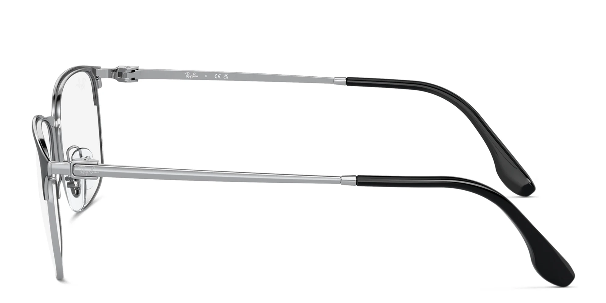 Shop Ray-Ban Unisex Pillow Eyeglasses in Black On Silver online.