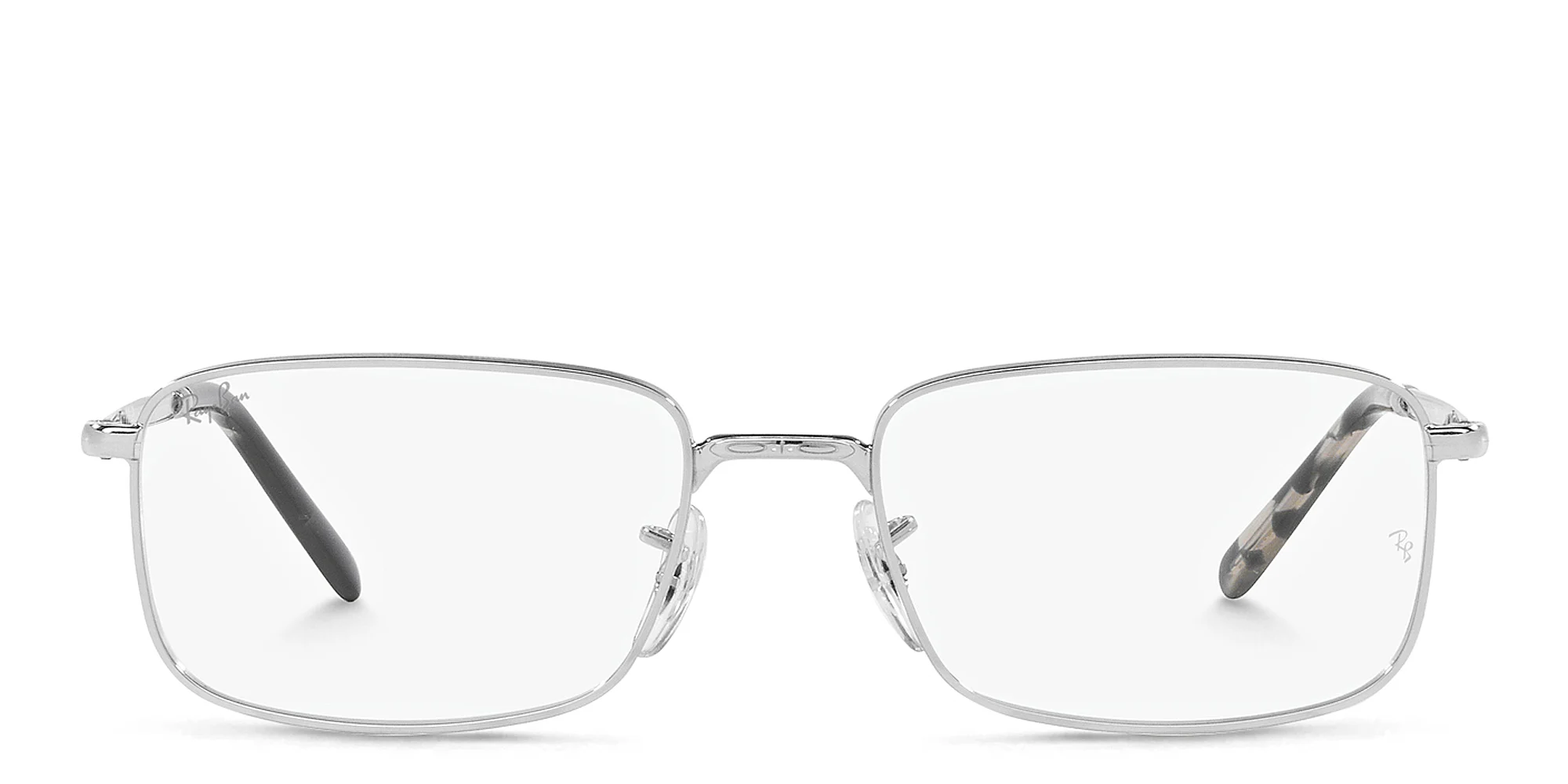 Shop Ray-Ban Unisex Rectangle Eyeglasses in Silver online.
