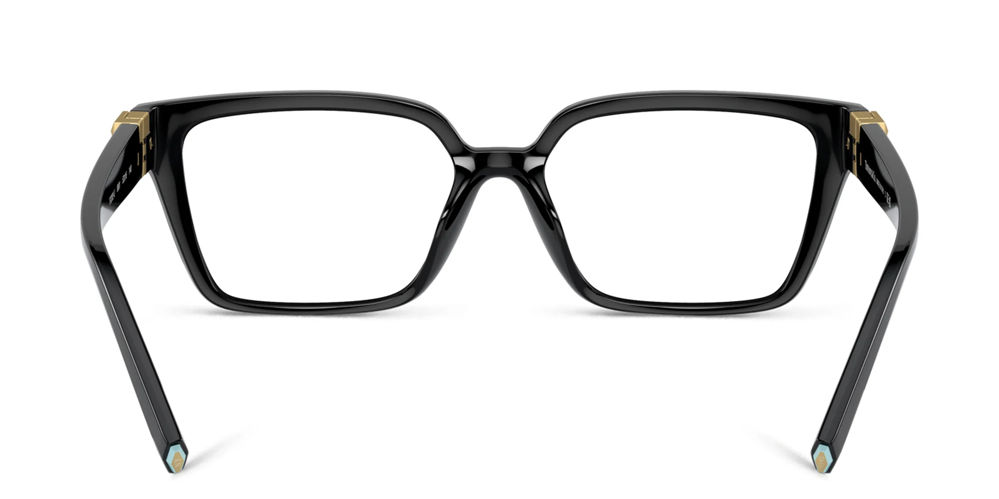 Shop TIFFANY Wide Rectangle Eyeglasses in Black online.