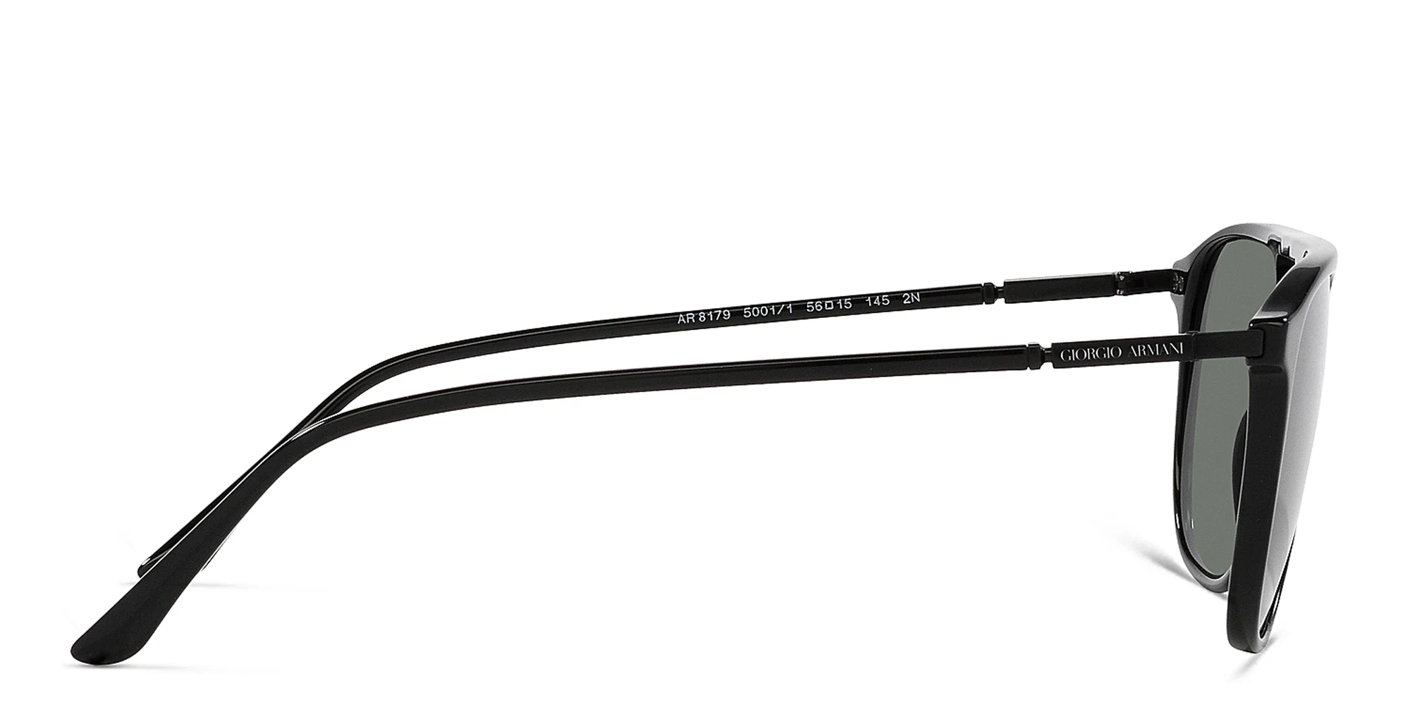 Shop GIORGIO ARMANI Pilot Sunglasses in Black online.