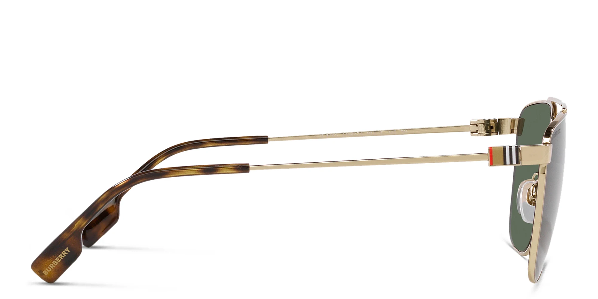 Shop BURBERRY Wide Pilot Sunglasses in Light Gold online.