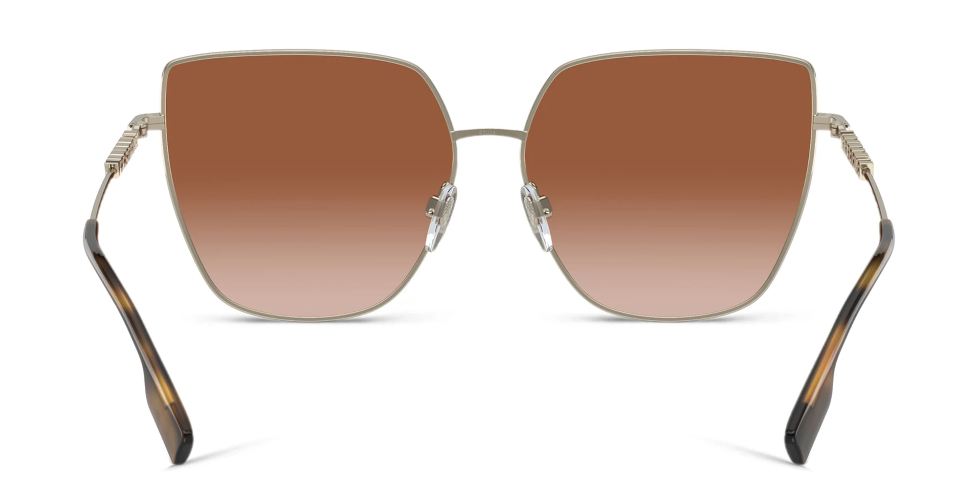 Shop BURBERRY Oversized Irregular Sunglasses in Light Gold online.