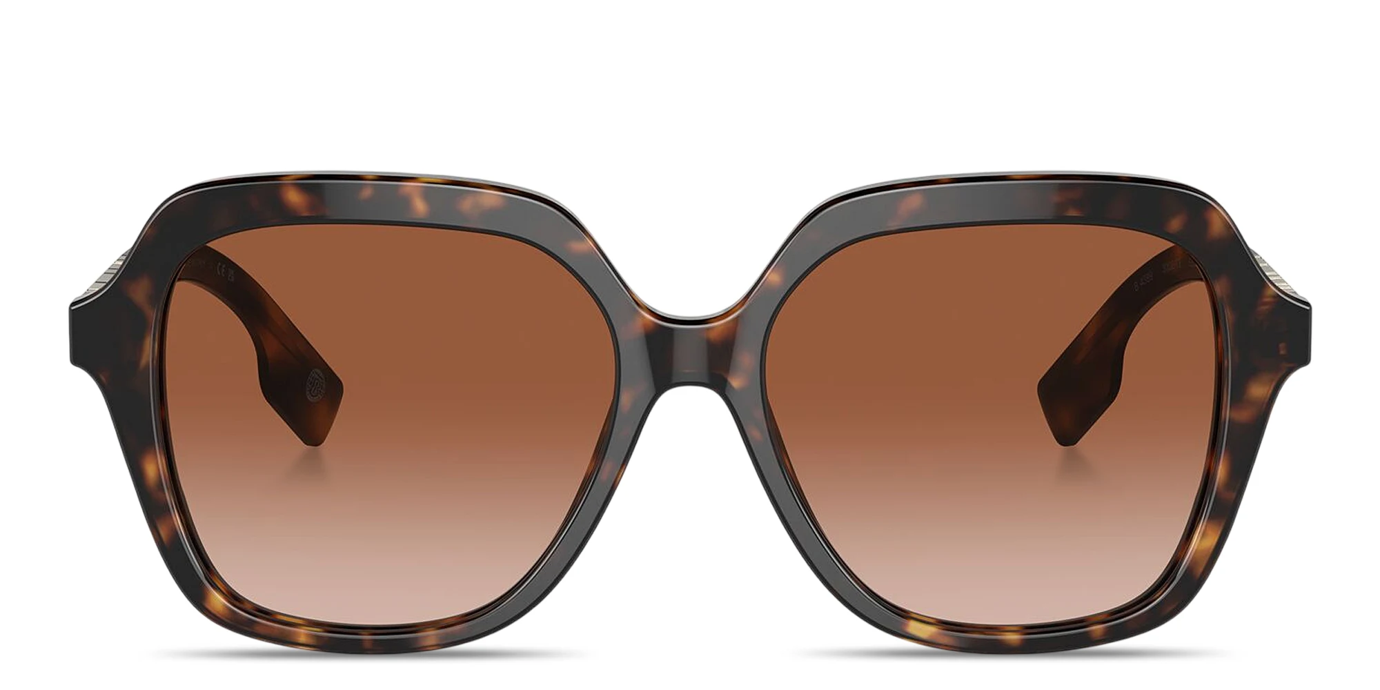 Shop BURBERRY Square Sunglasses in Dark Havana online.