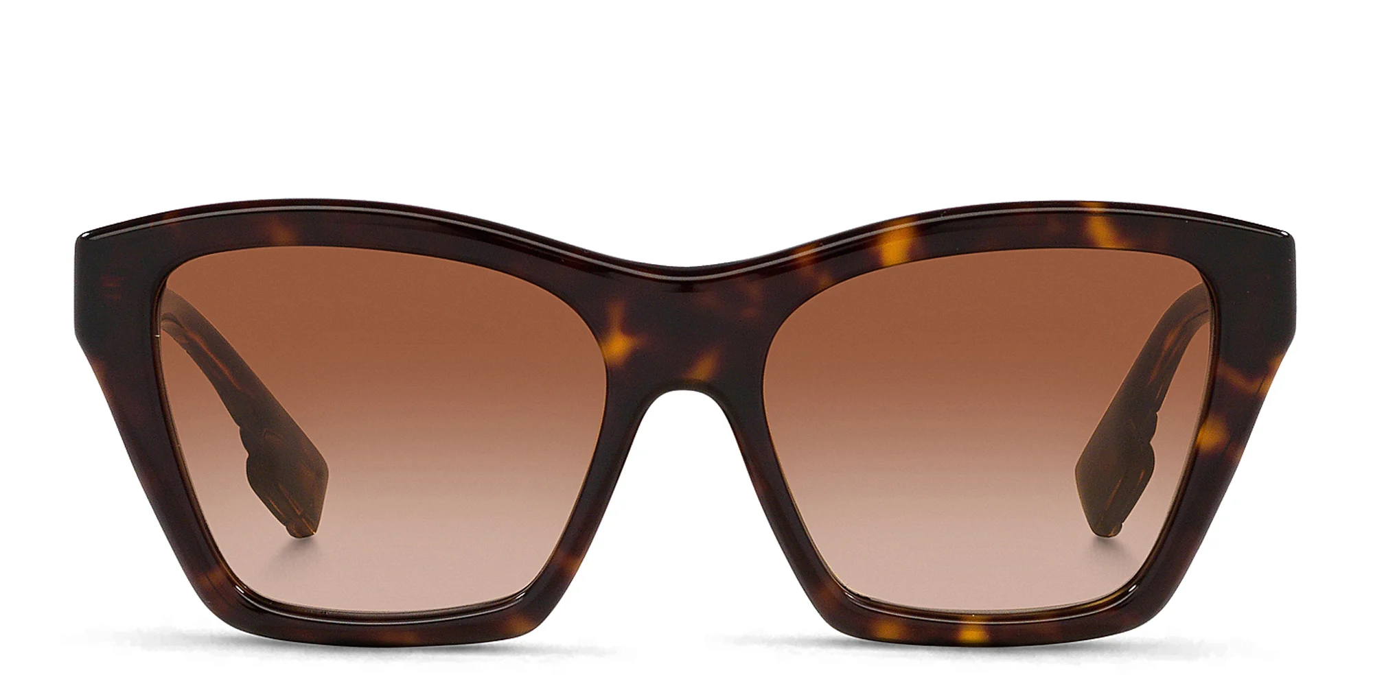 Shop BURBERRY Square Sunglasses in Dark Havana online.