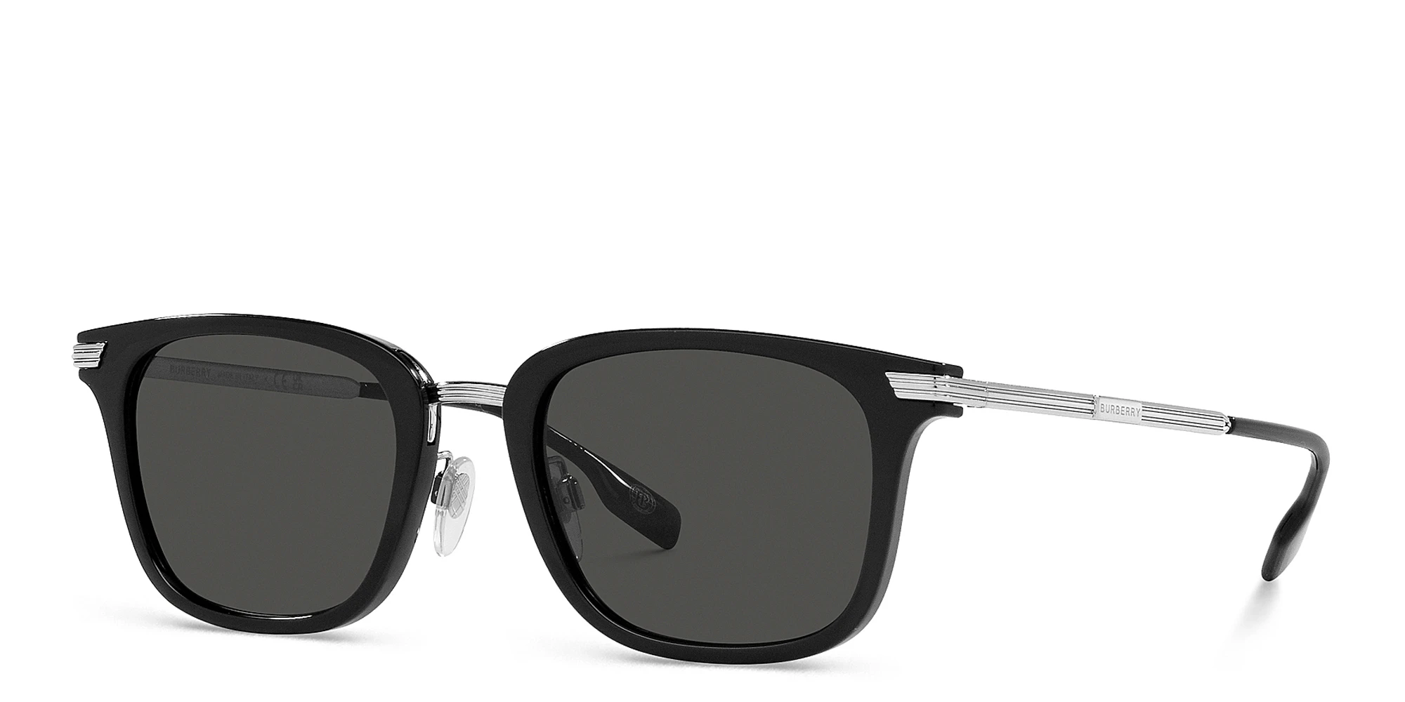 Shop BURBERRY Square Sunglasses in Black online.