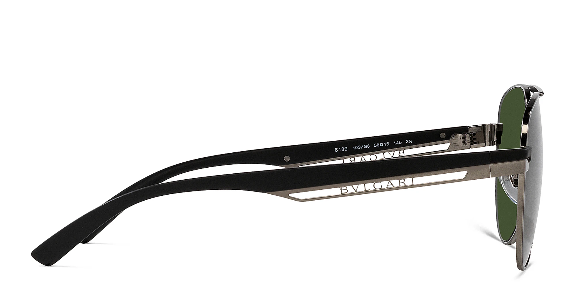 Shop BVLGARI Pilot Sunglasses in Ruthenium online.