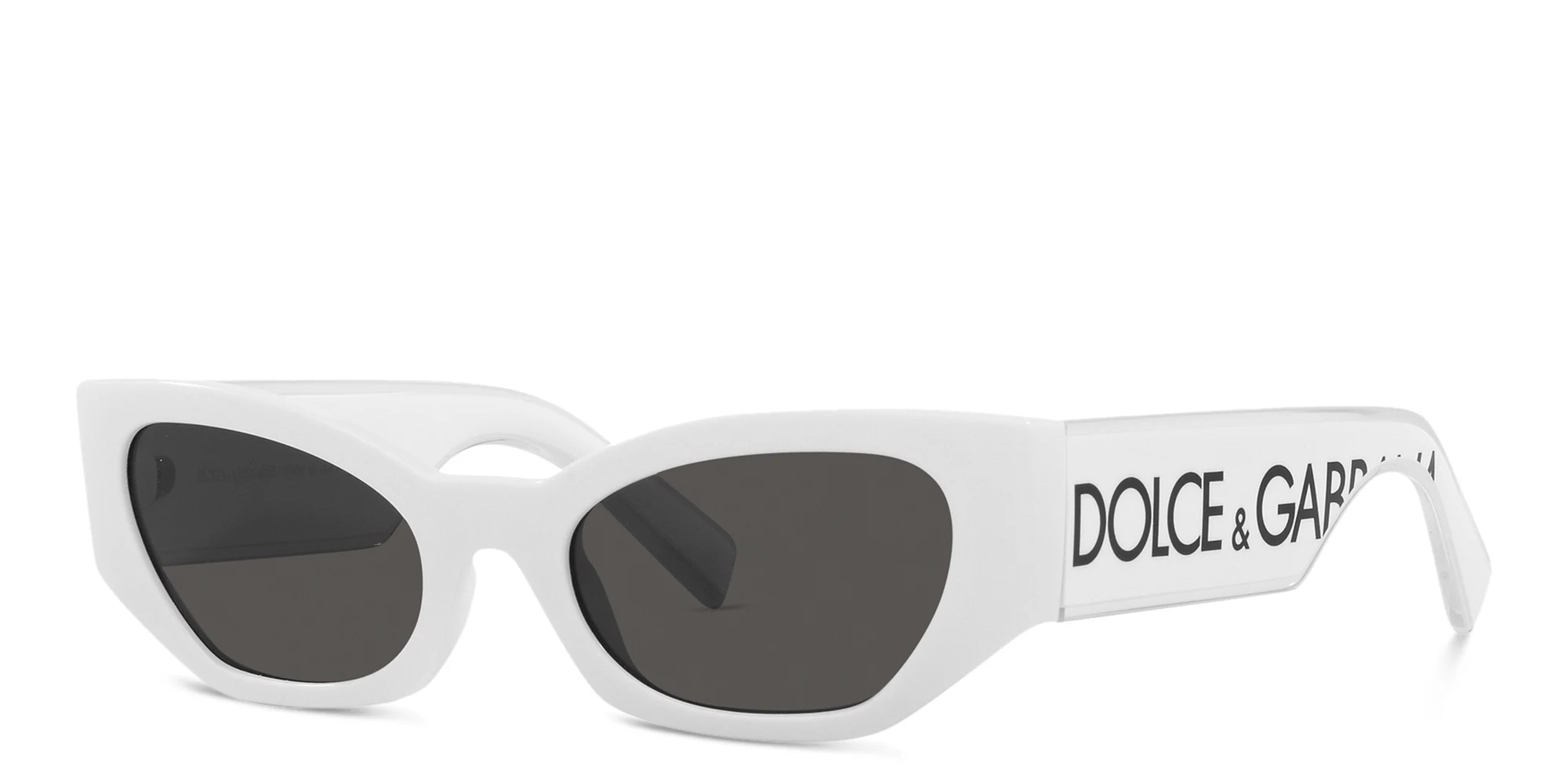 Shop Dolce & Gabbana Cat-Eye Sunglasses in White online.