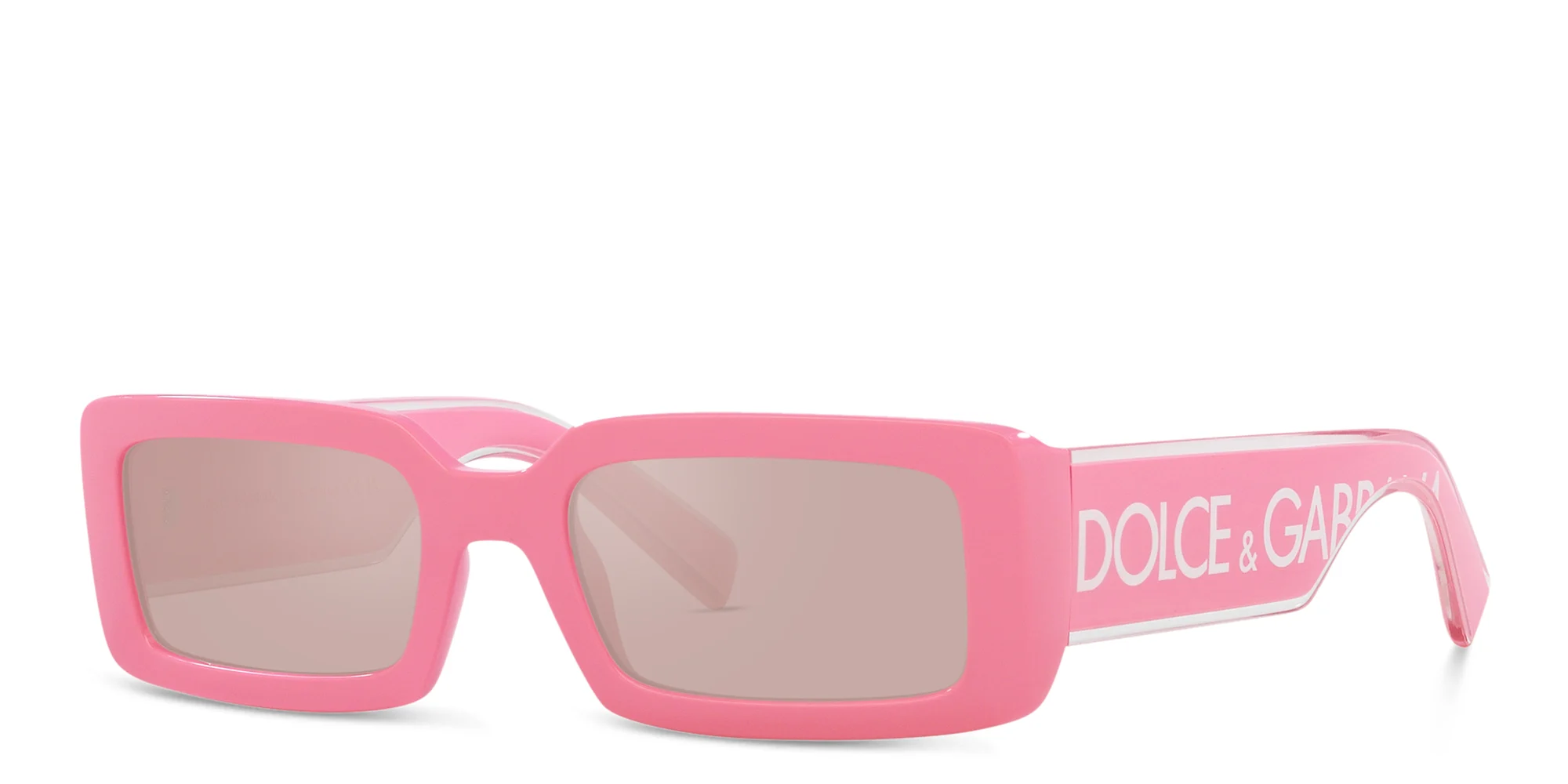 Shop Dolce & Gabbana Rectangle Sunglasses in Pink online.