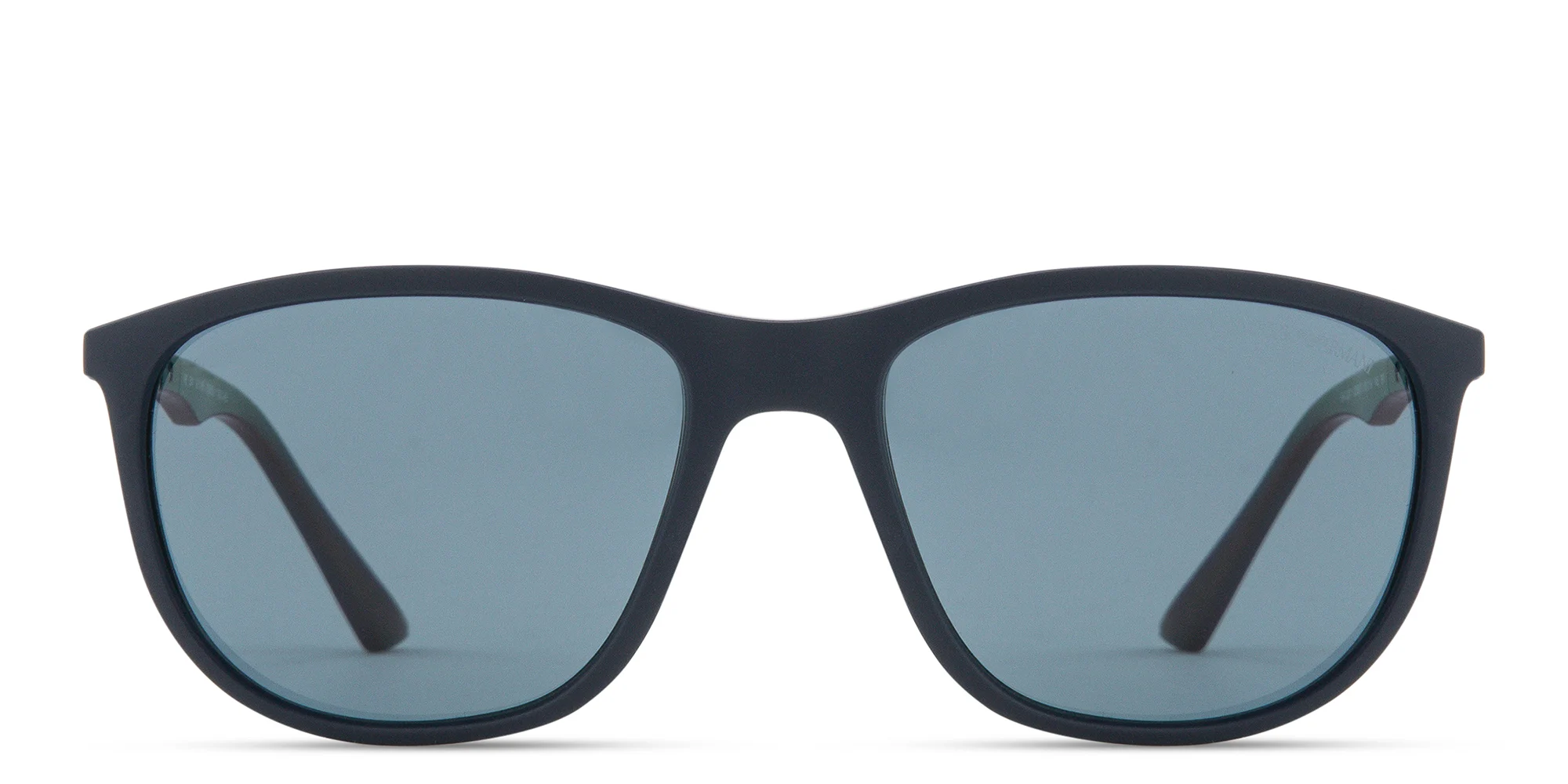 Shop Emporio Armani Logo Pillow Sunglasses in Matte Blue online.