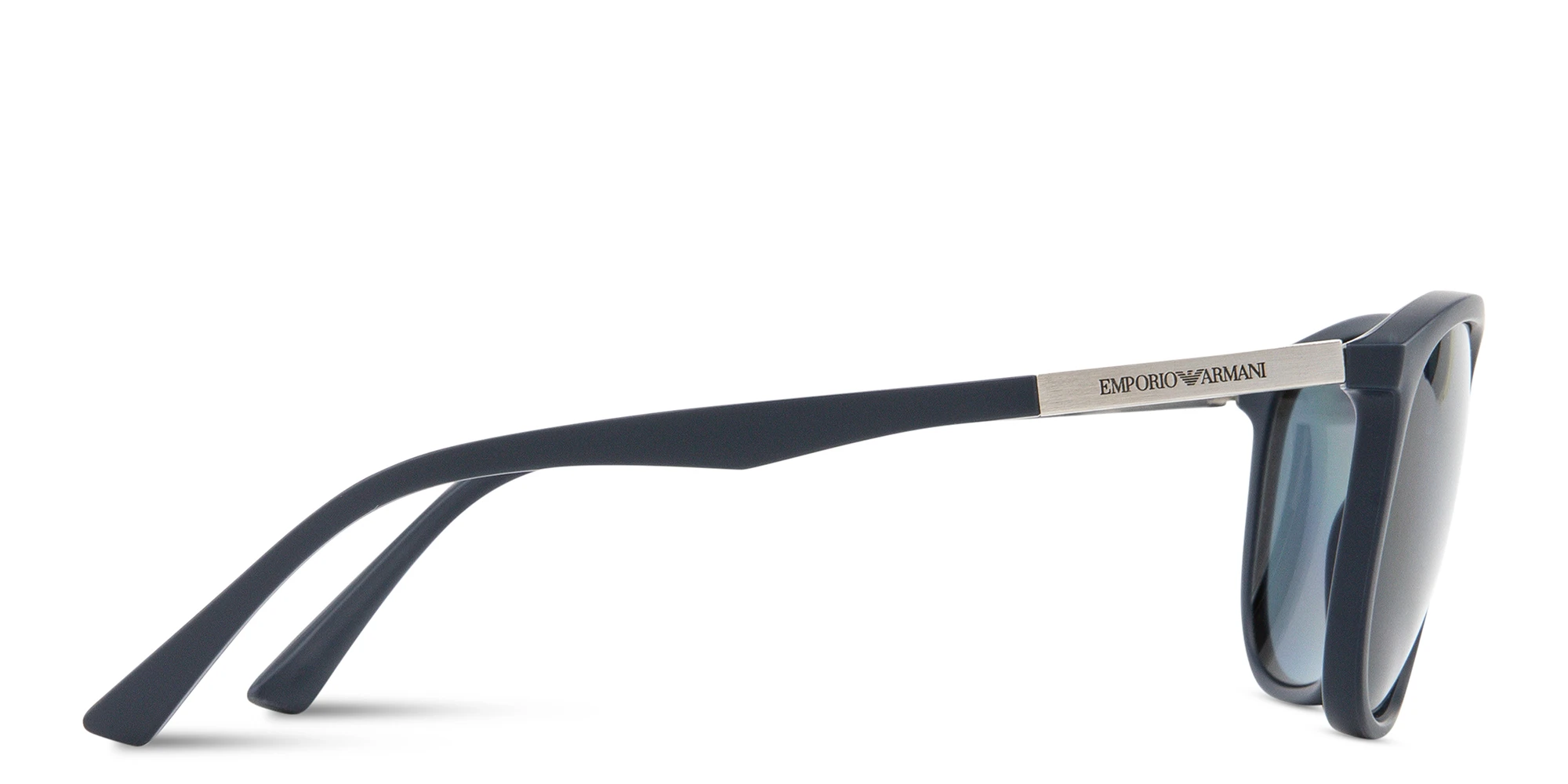 Shop Emporio Armani Logo Pillow Sunglasses in Matte Blue online.