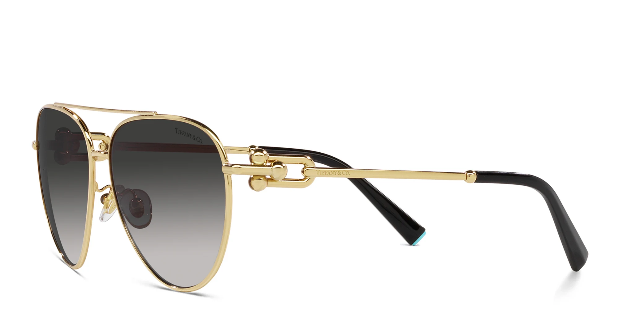 Shop TIFFANY Aviator Sunglasses in Gold online.