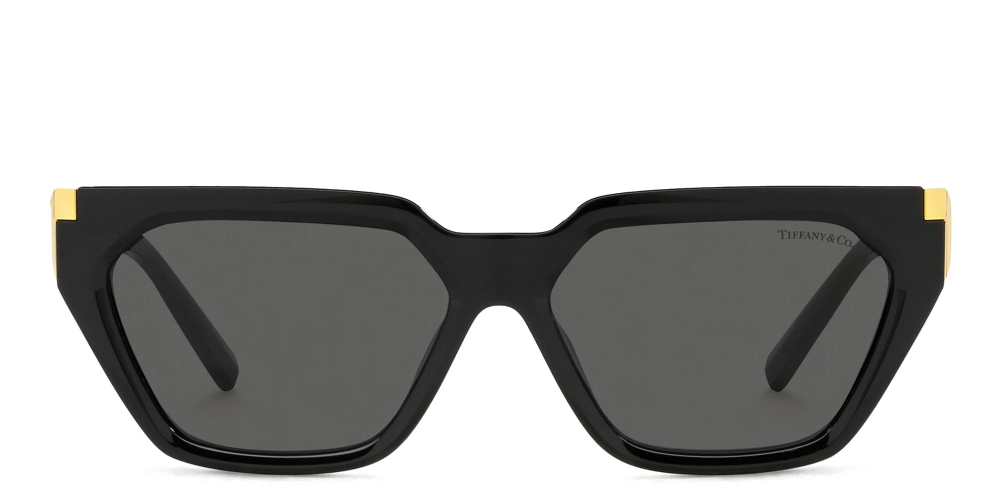 Shop TIFFANY Irregular Sunglasses in Black online.