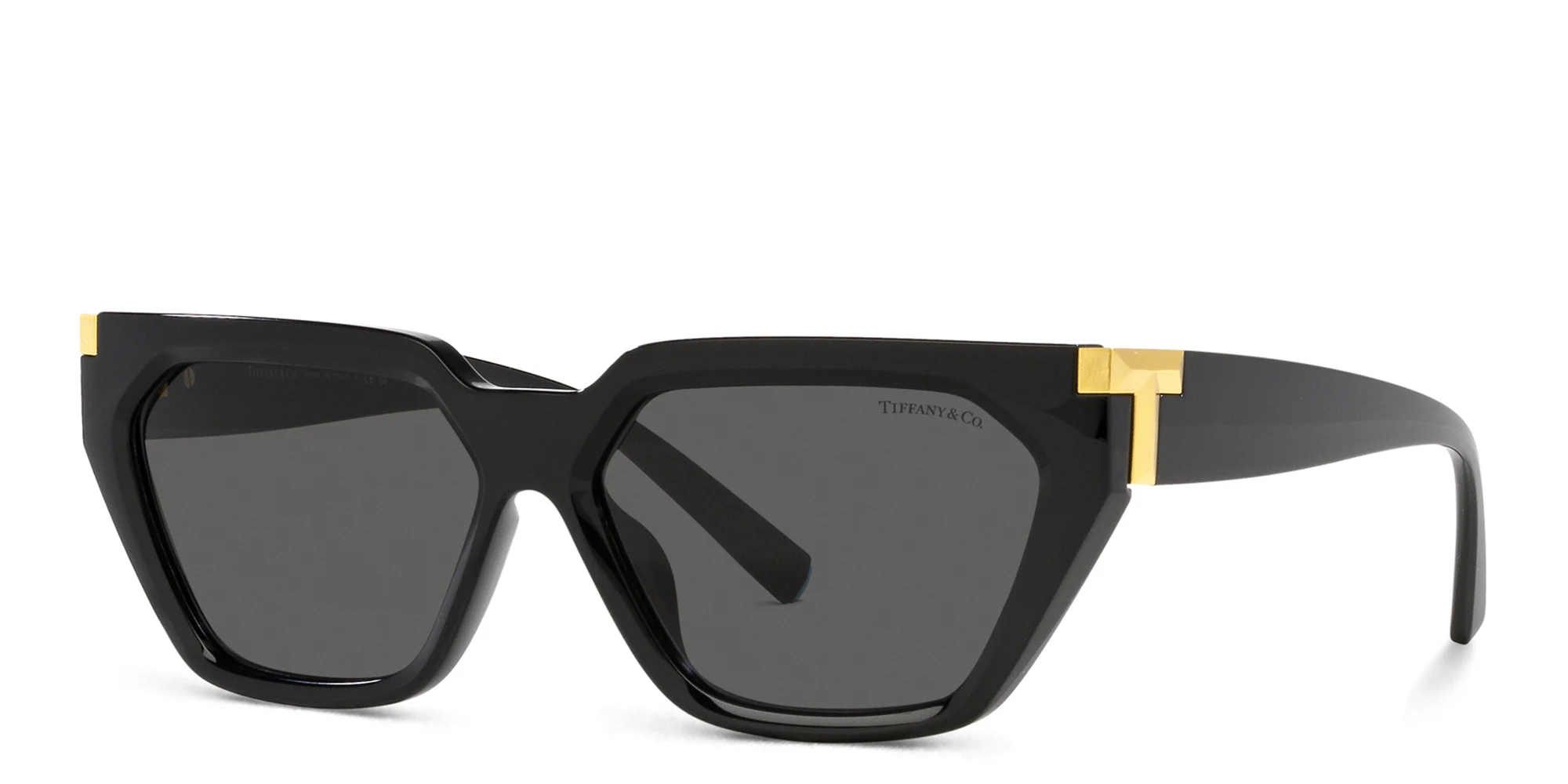 Shop TIFFANY Irregular Sunglasses in Black online.
