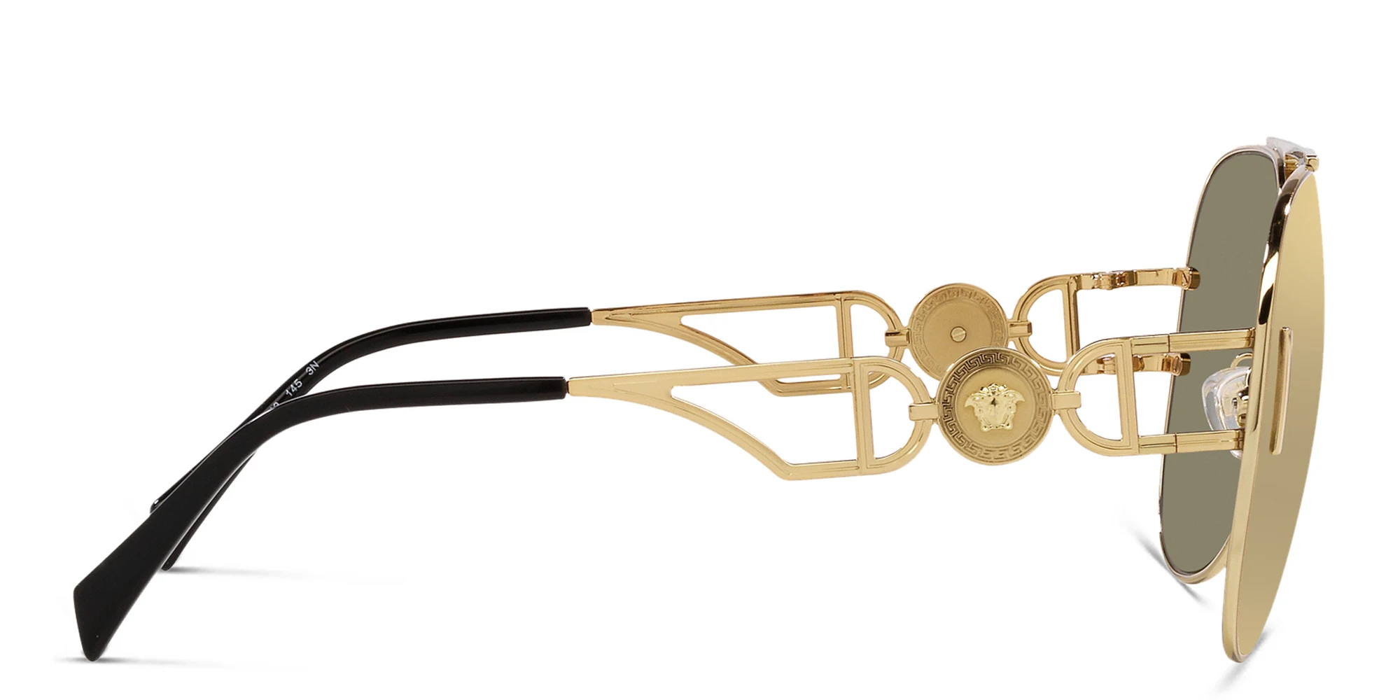 Shop VERSACE Medusa Unisex Wide Pilot Sunglasses in Gold online.