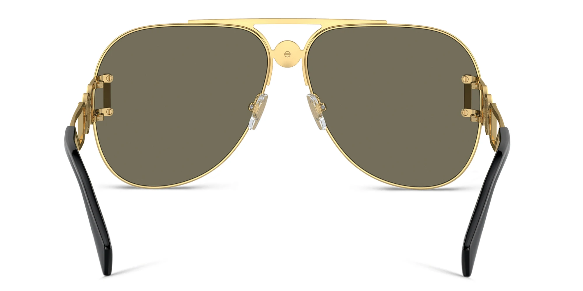 Shop VERSACE Medusa Unisex Wide Pilot Sunglasses in Gold online.