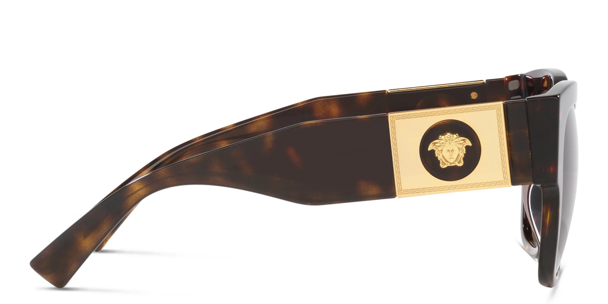 Shop VERSACE Medusa Pillow Sunglasses in Havana online.