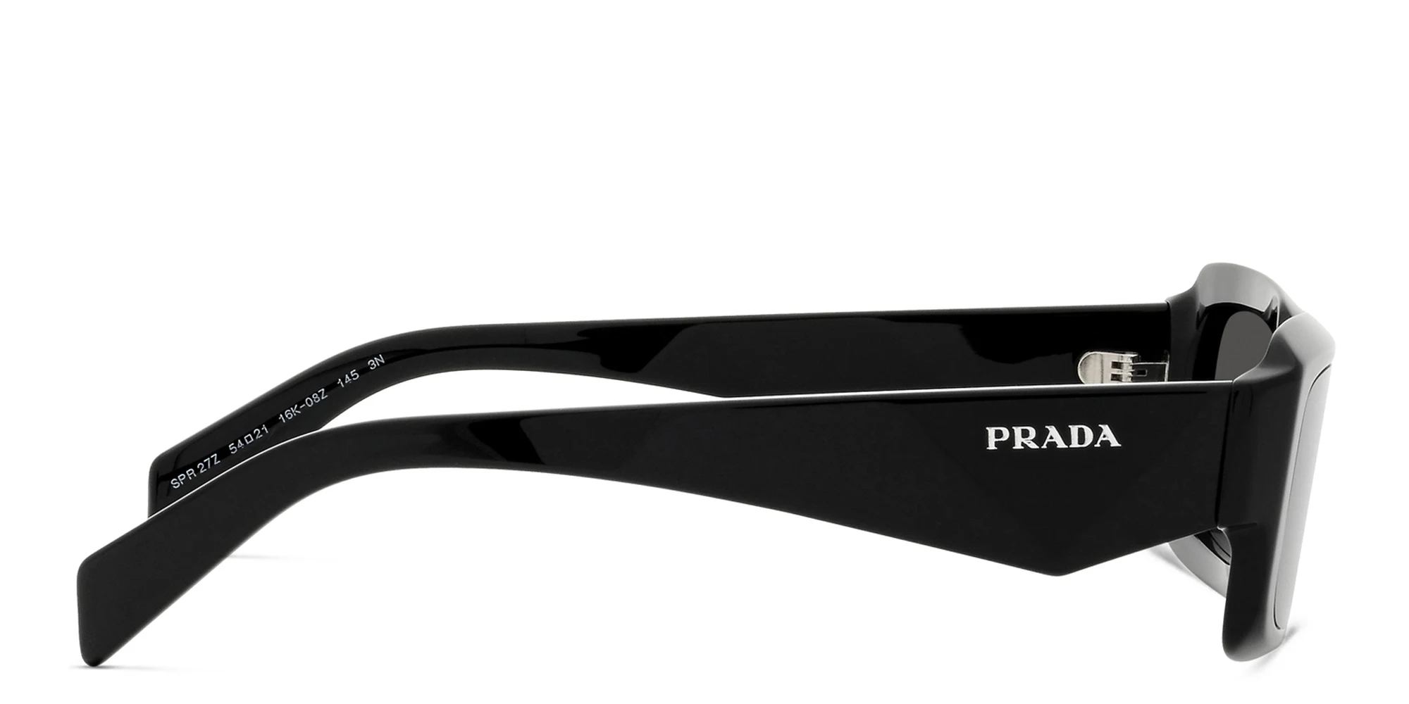 Shop PRADA Rectangle Sunglasses in Black online.