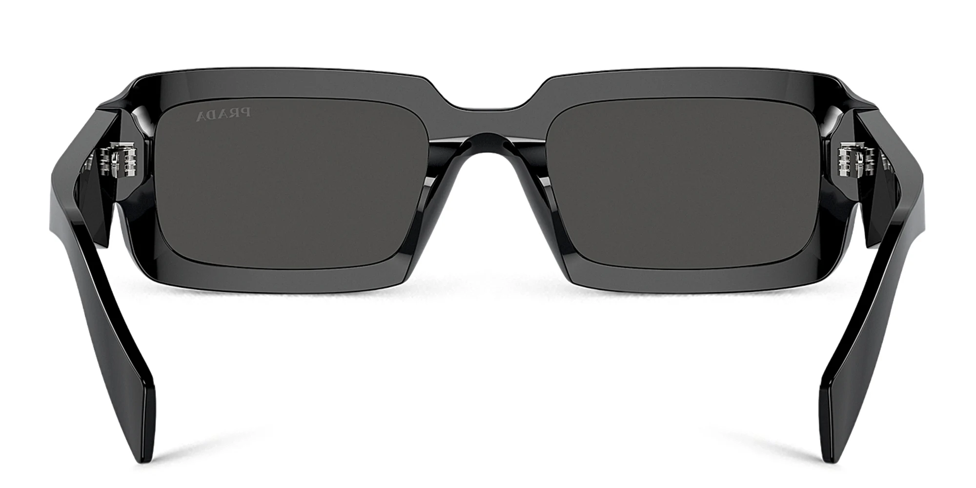 Shop PRADA Rectangle Sunglasses in Black online.