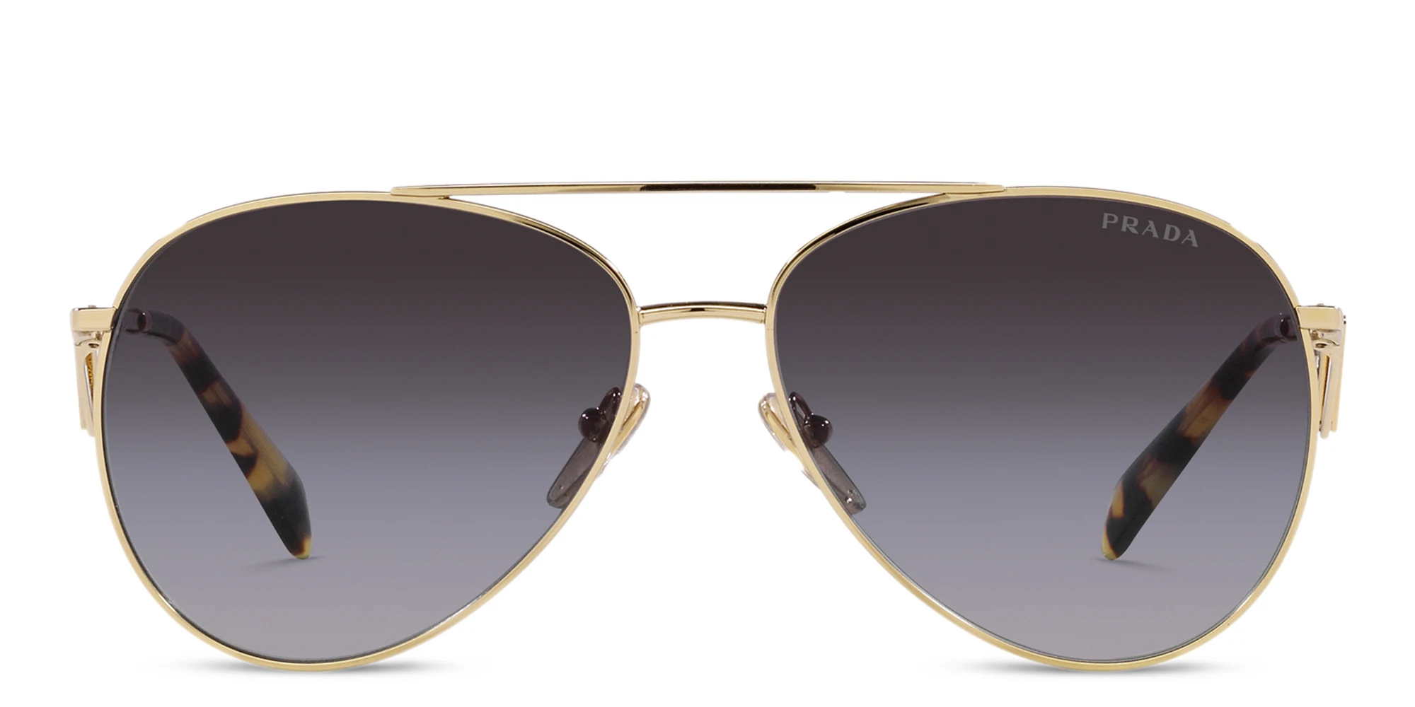 Shop PRADA Pilot Sunglasses in Pale Gold online.