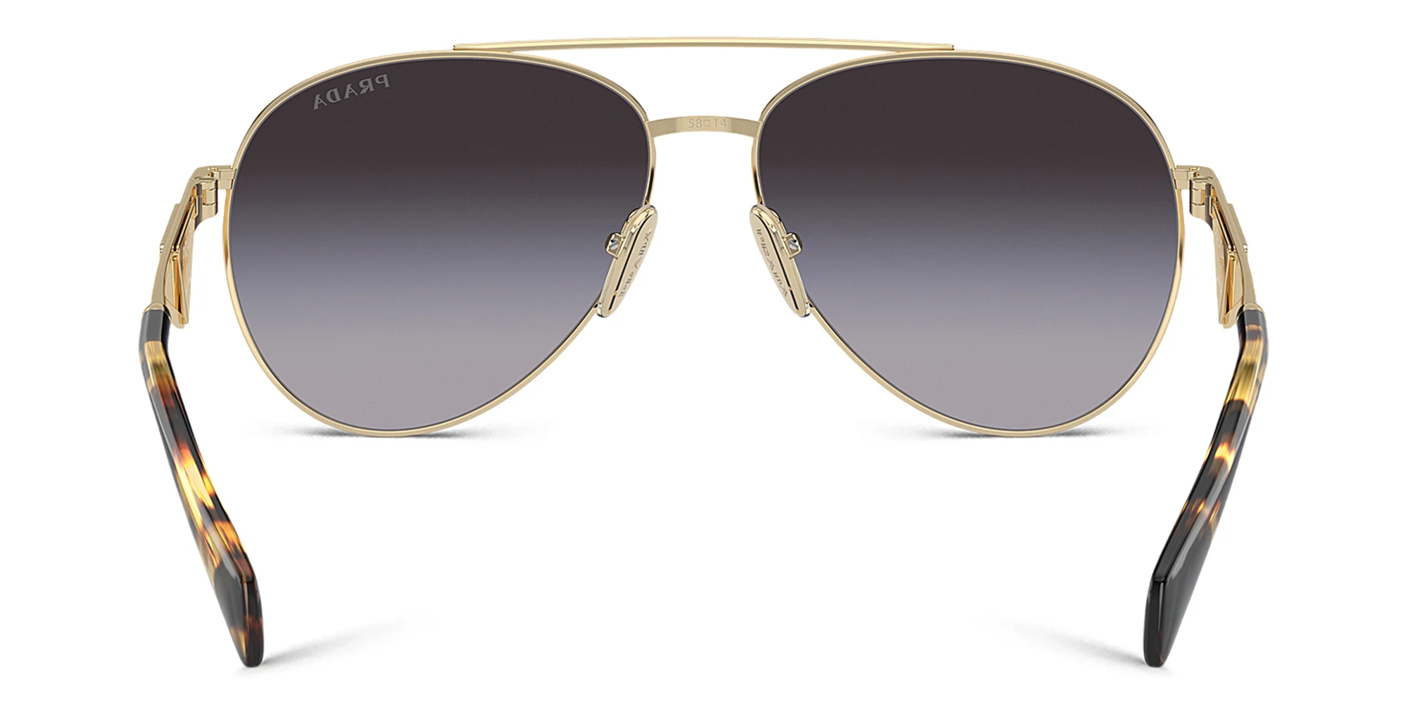 Shop PRADA Pilot Sunglasses in Pale Gold online.
