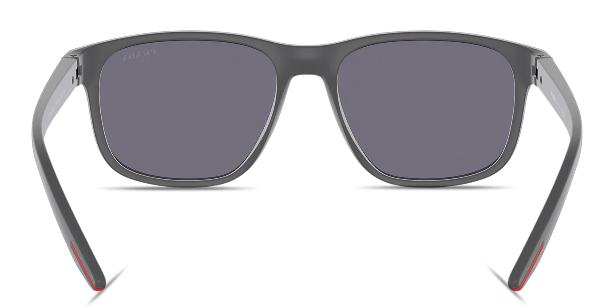 Shop Prada Linea Rossa Logo Signature Pillow Sunglasses in Grey Rubber online.