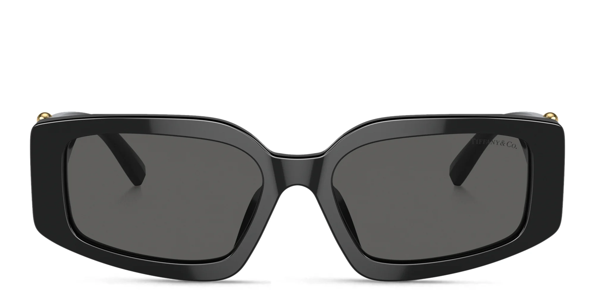 Shop TIFFANY Rectangle Sunglasses in Black online.