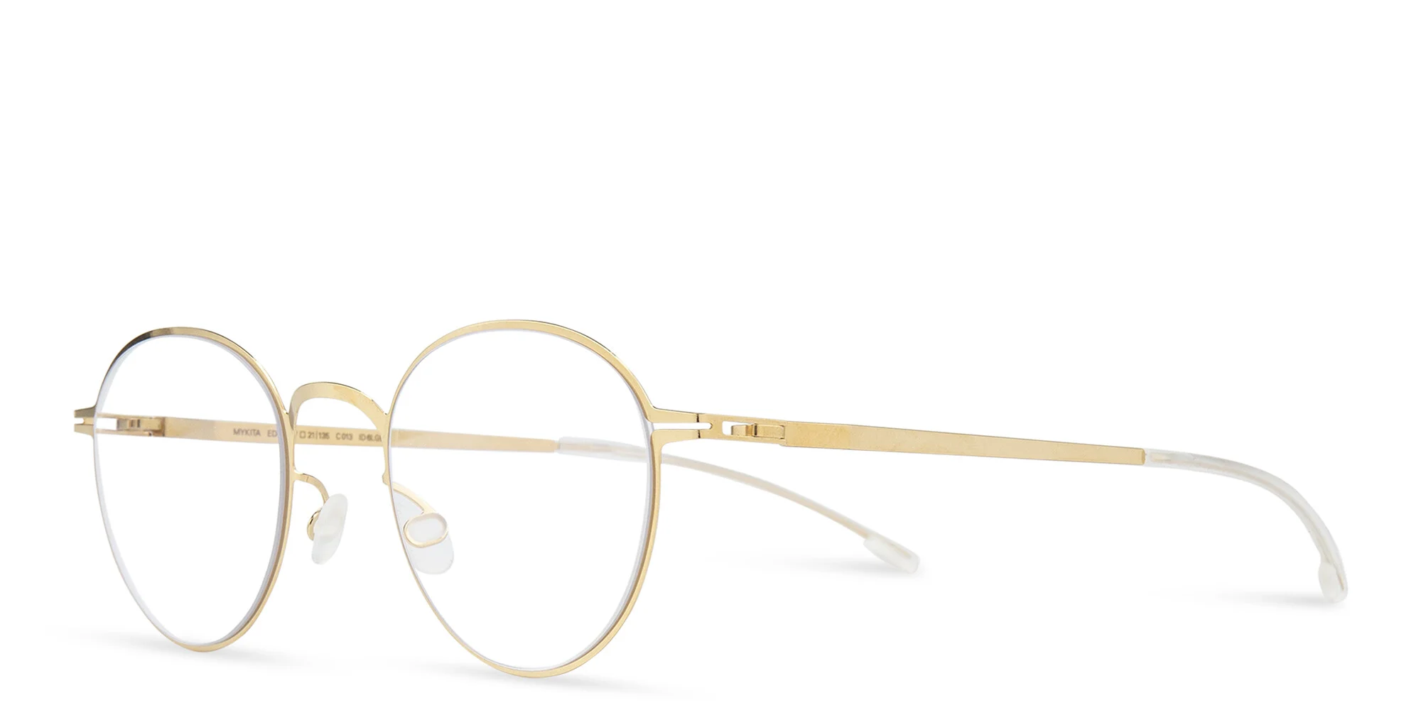 Shop MYKITA Unisex Ede Round Eyeglasses in Gold online.
