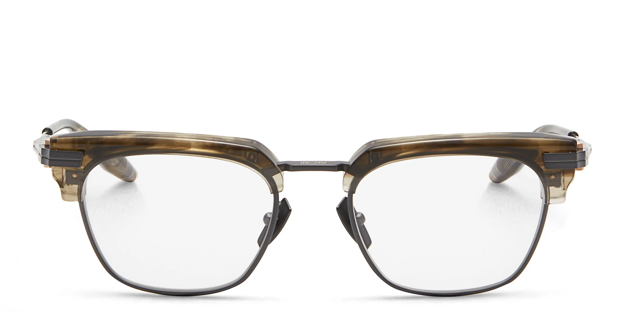 Shop AKONI Irregular Eyeglasses in Black online.