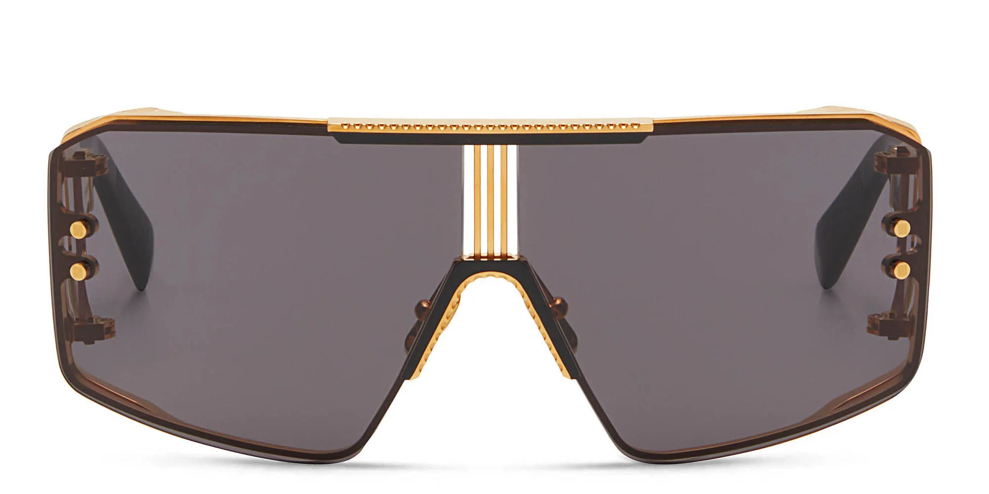 Shop BALMAIN Unisex Wide Irregular Sunglasses in Black online.