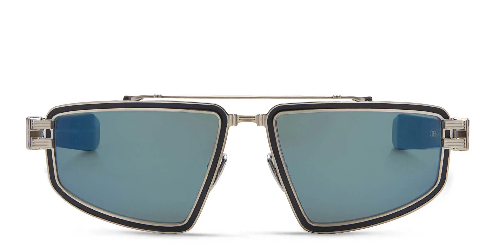 Shop BALMAIN Unisex Aviator Sunglasses in Silver online.