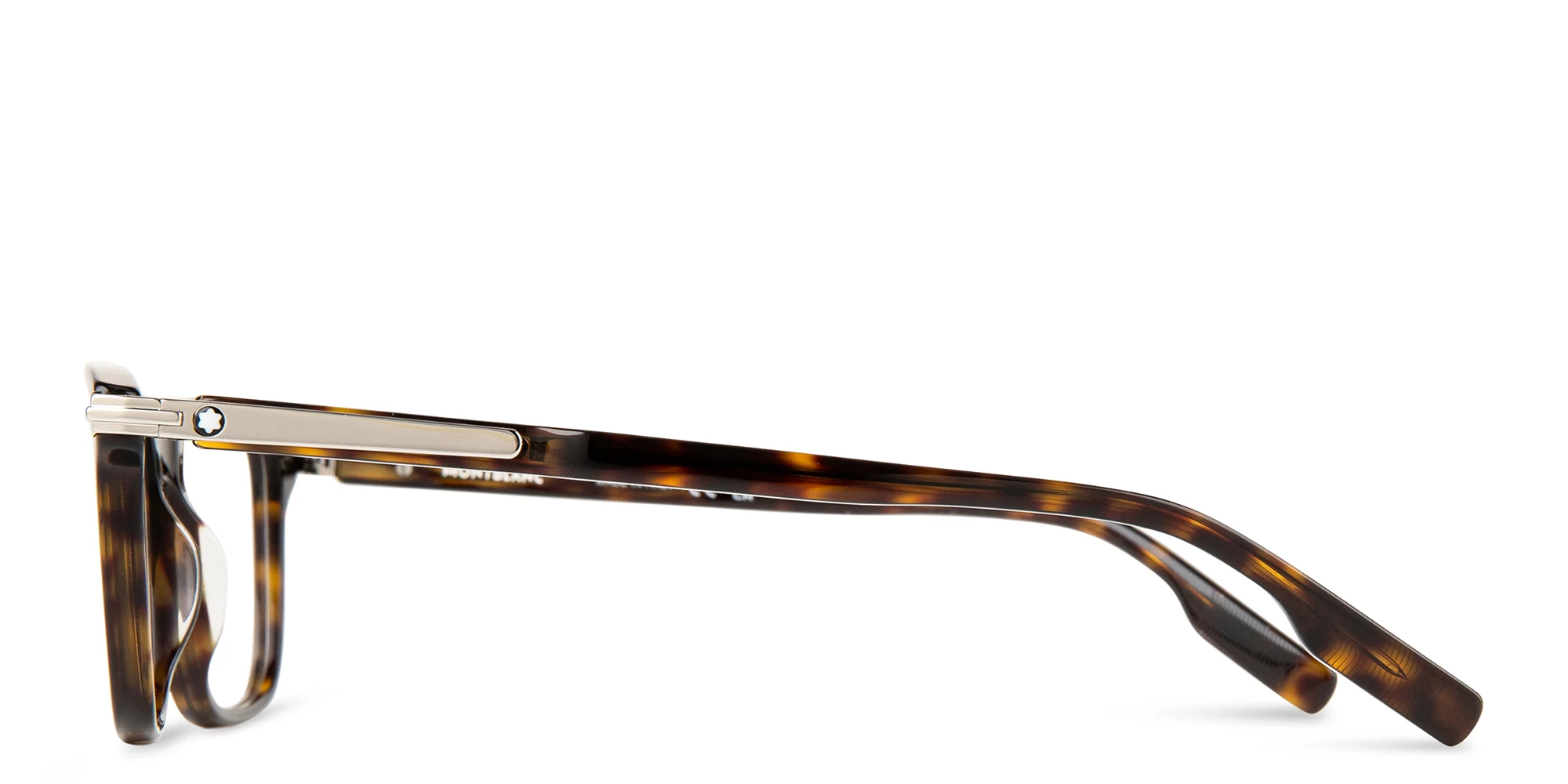 Shop MONTBLANC Rectangle Eyeglasses in Havana online.