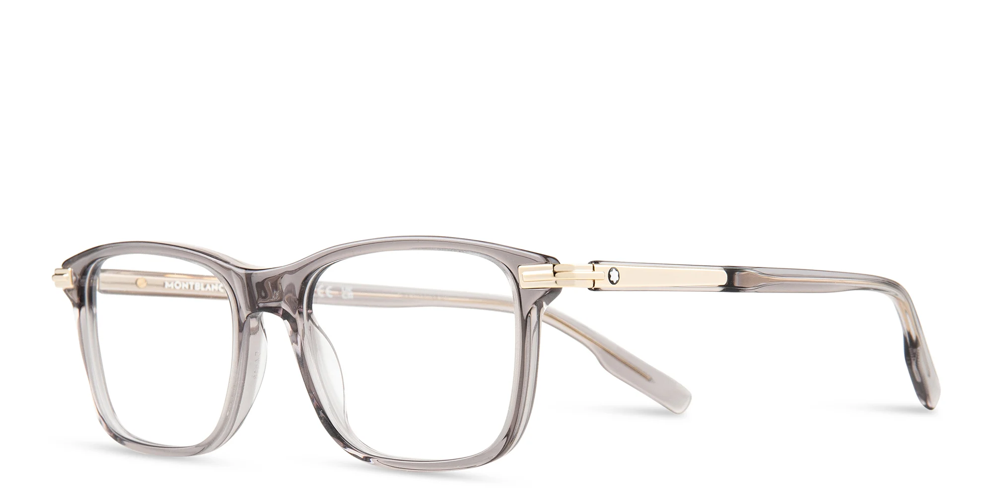 Shop MONTBLANC Rectangle Eyeglasses in Grey online.