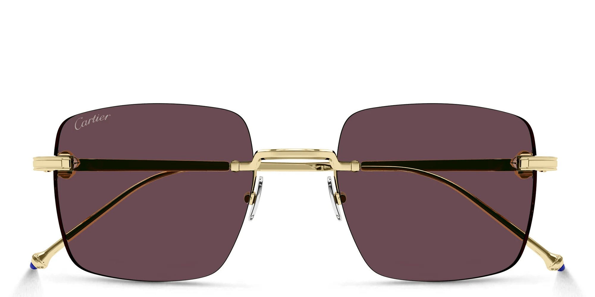 Shop Cartier Pasha de Cartier Square Sunglasses in Gold online.