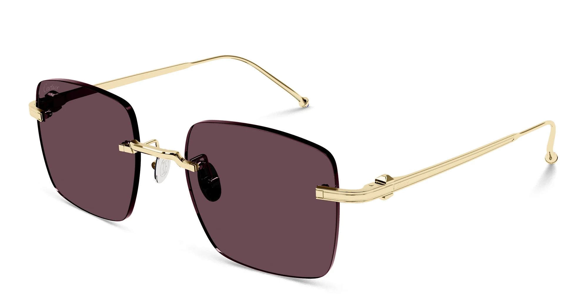 Shop Cartier Pasha de Cartier Square Sunglasses in Gold online.