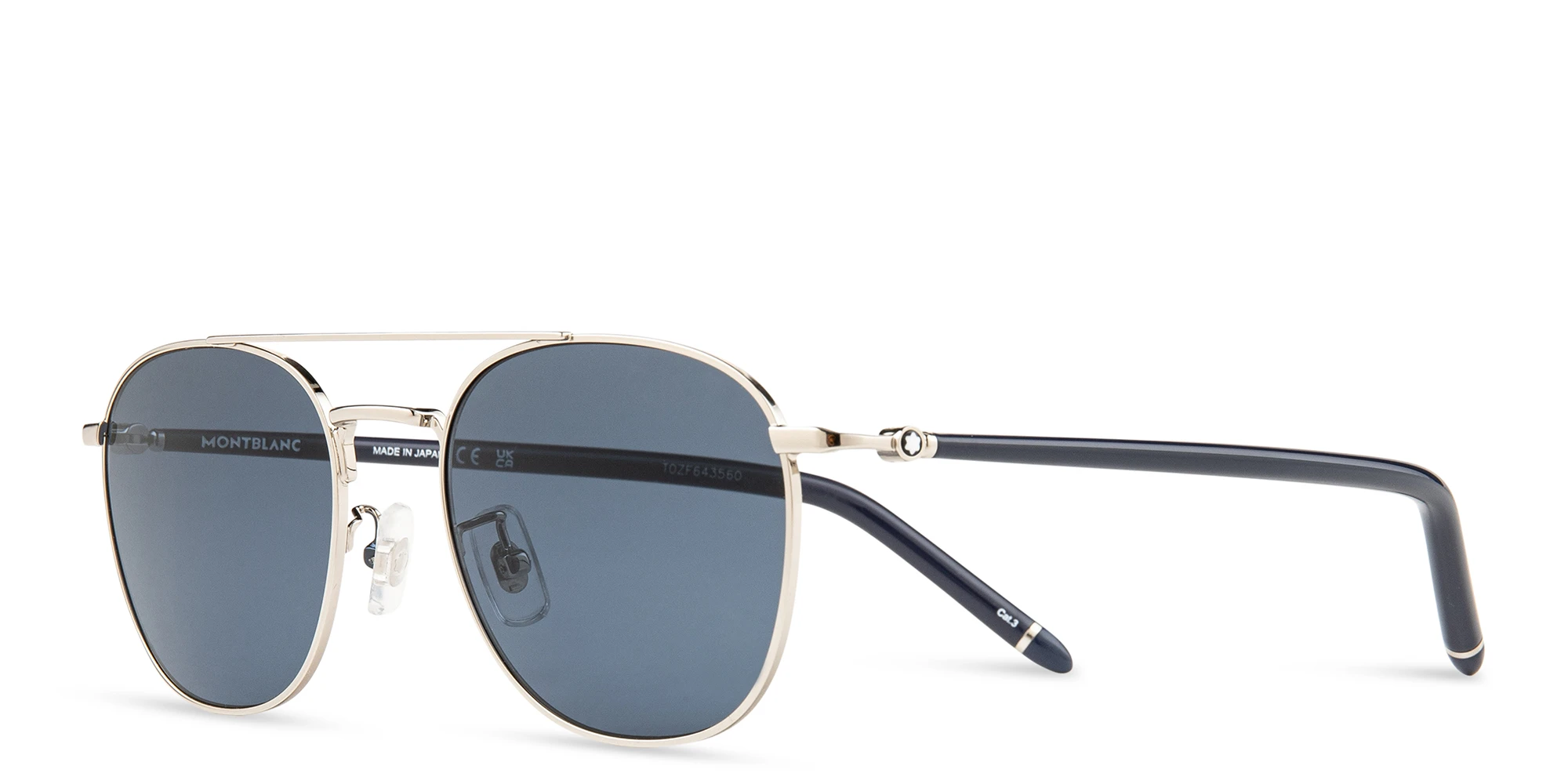 Shop MONTBLANC Pilot Sunglasses in Silver online.