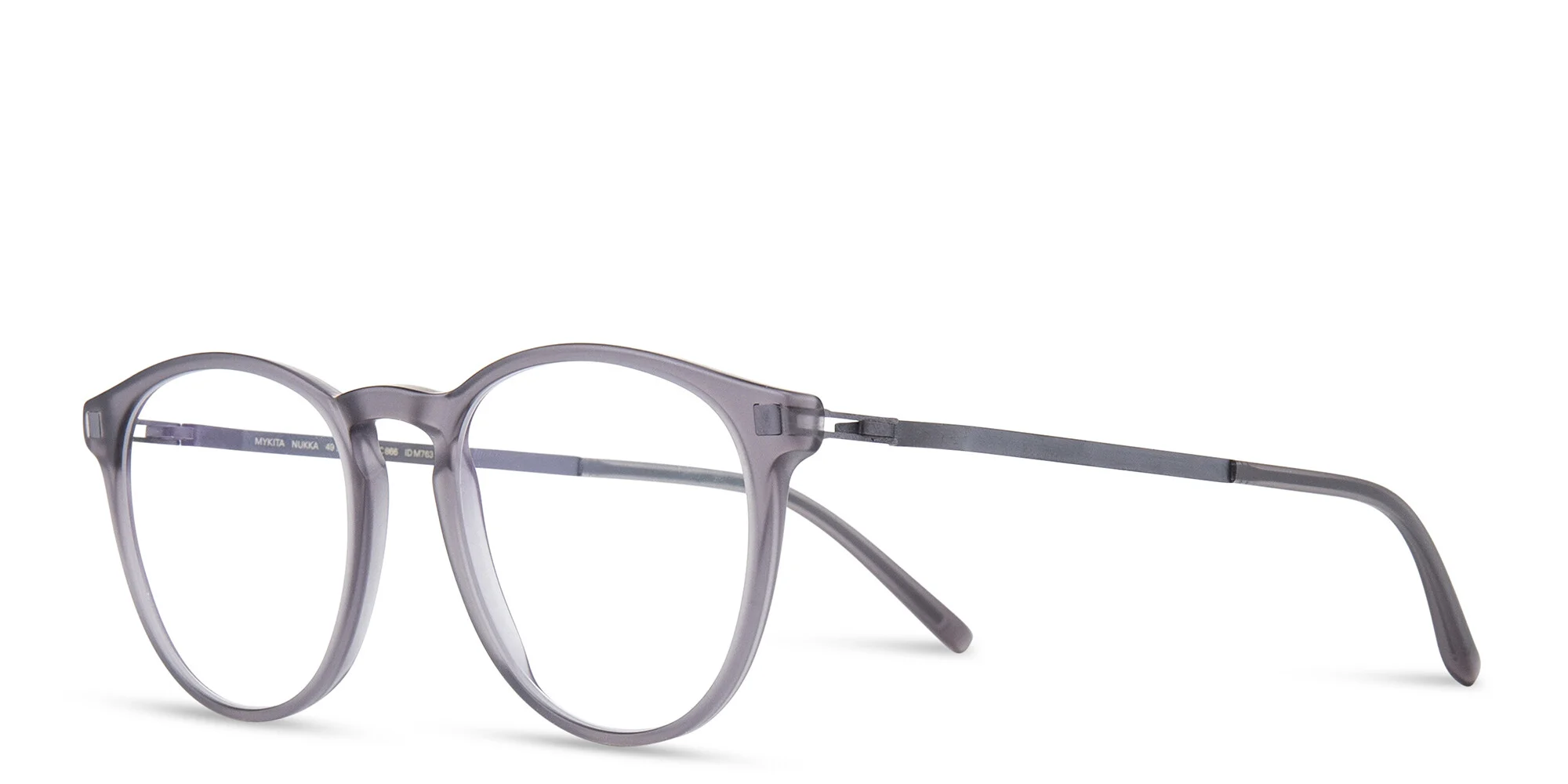 Shop MYKITA Nukka Unisex Round Eyeglasses in Grey online.