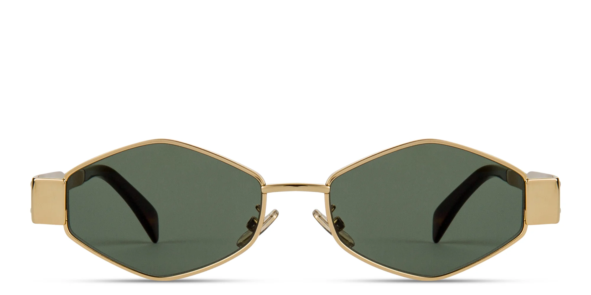 Shop CELINE Metal Triomphe Geometric Sunglasses in Gold online.
