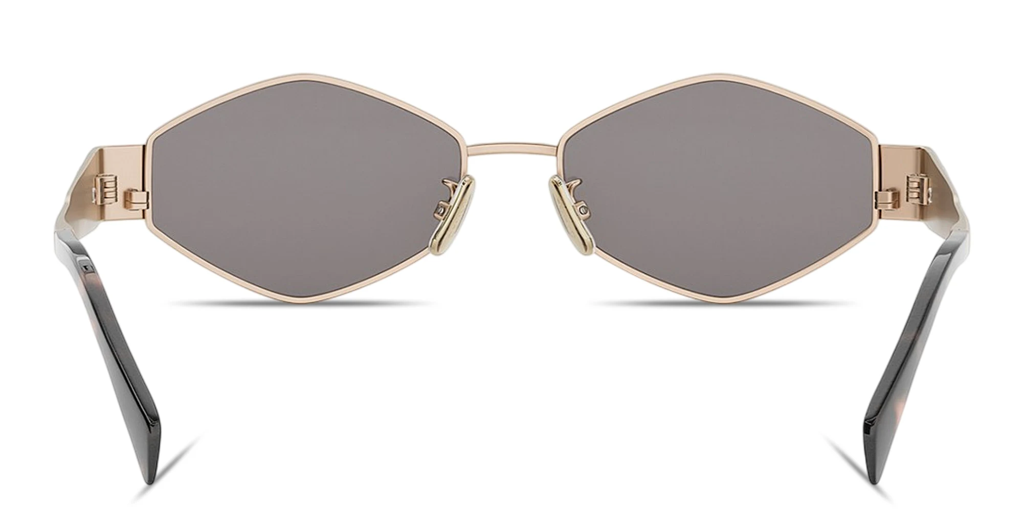 Shop CELINE Metal Triomphe Geometric Sunglasses in Rose Gold online.
