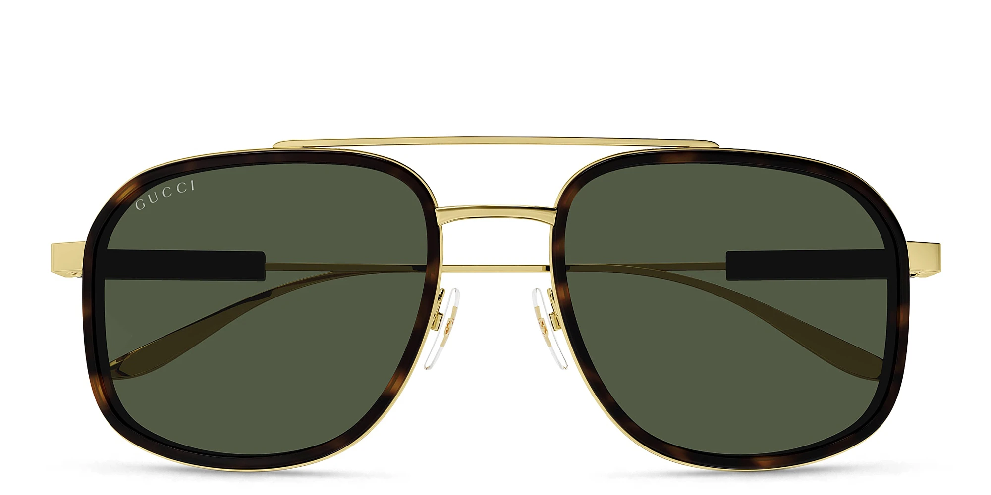 Shop GUCCI Aviator Sunglasses in Gold online.
